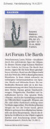 Schweizer Handelszeitung Katrin Bachofen: Susanna Niederer @ Ute Barth, Zuerich