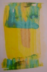 Hanna Werner "Farbblätter"  Öl auf Transparentpapier 2002 20.5 x 14.5 cm