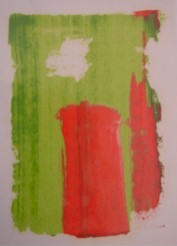 Hanna Werner "Farbblätter"  Öl auf Transparentpapier 2002 20.5 x 14.5 cm