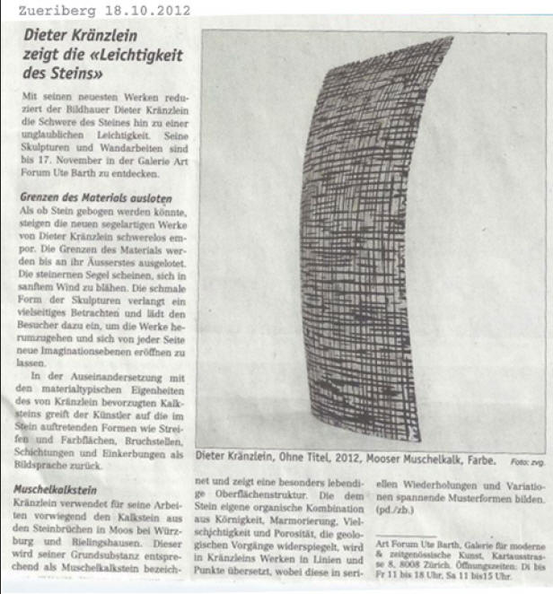 Züriberg 18.10.12 Artikel Andreas Minor - Dieter Kränzlein